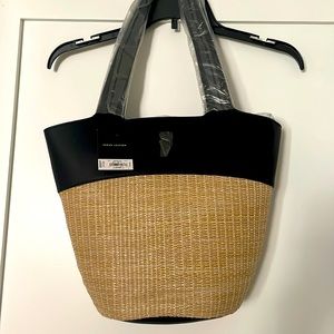 COPY - Simply Vera vegan leather black “straw” tote NWT